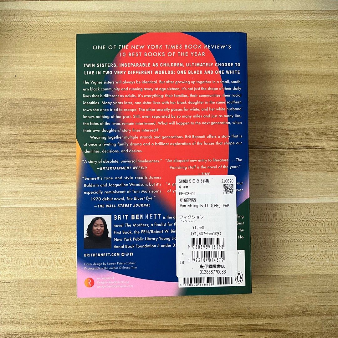 The Vanishing Half by Brit Bennet (Category: Storybooks) located in Quezon City. Submitted by bdb28 (Listing ID 1330523931, Image 2). Description: ✅ RFS: letting go of books I've already read ✅ Bought from kinokuniya japan ✅ MOP: BPI, GCASH ✅ MOD: Grab, Lalamove (Delivery fee shouldered by buyer).