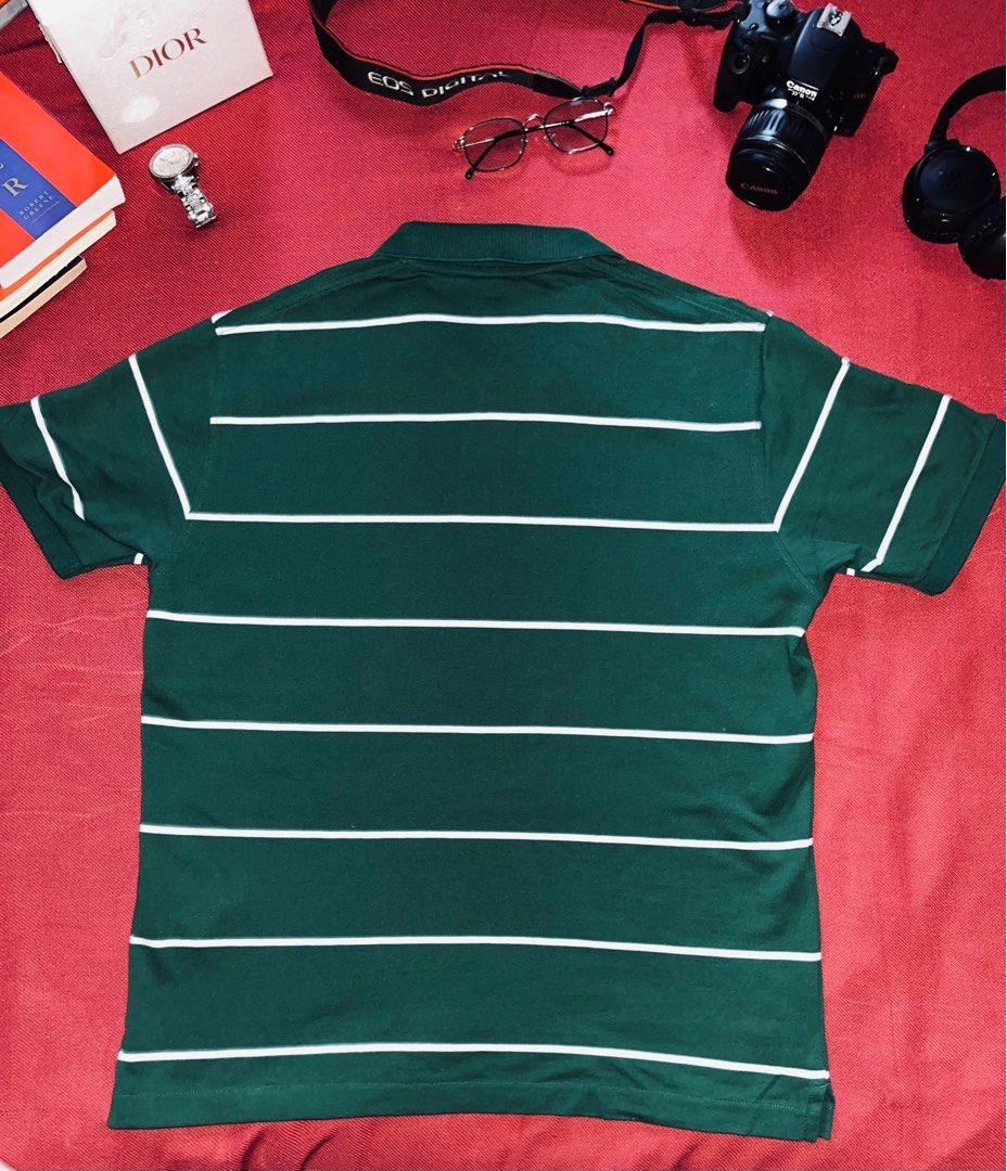 Uniqlo Green & Stripes Polo (Category: Tshirts & Polo Shirts ) located in Manila. Submitted by ascndntmnl (Listing ID 1330594578, Image 2). Description: Rfs: declutter Size: Medium Type of Material: Cotton Condition: 10/10.