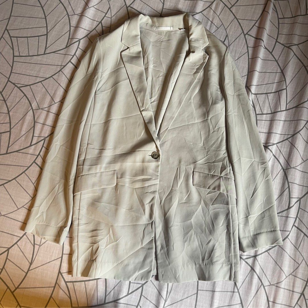 Uniqlo white blazer discount