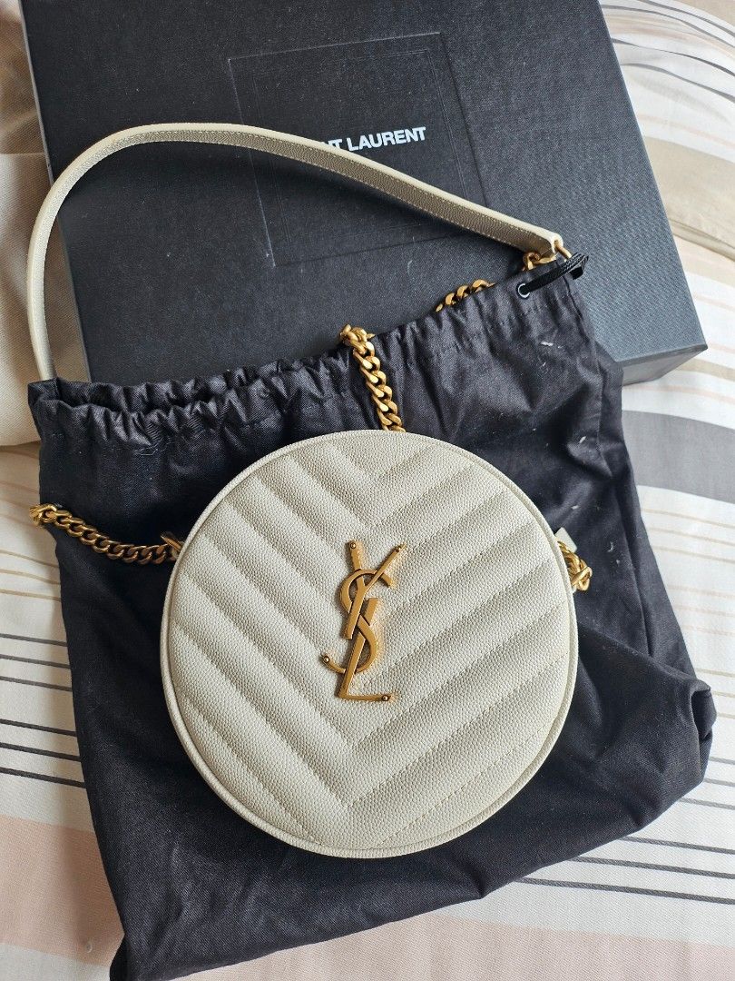 YSL Round Matalasse Vinyle Round camera bag