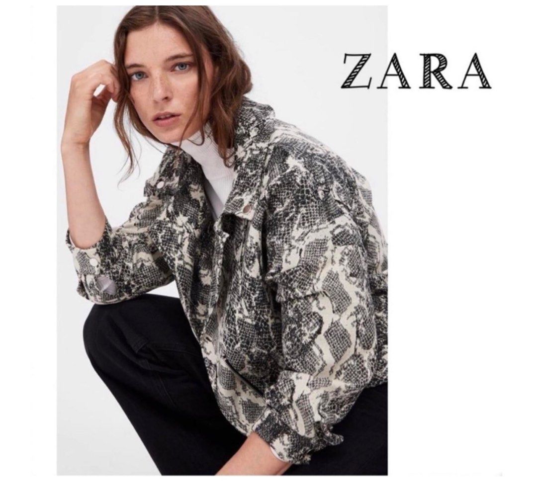 Zara snakeskin biker jacket cheap