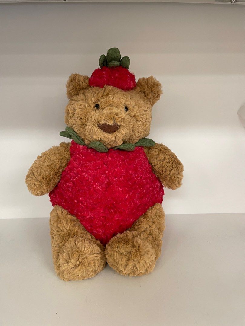 　Bartholomew Bear Strawberry　くま JellyCat Bartholomew Bear Strawberry – Home Treasures & More
