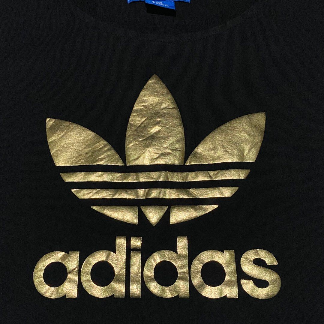 ADIDAS GOLD LOGO Women s Fashion Tops Shirts on Carousell