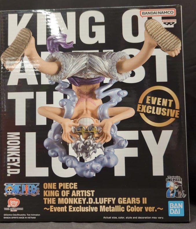 Bandai Spirits KING OF ARTIST THE monkey.d.luffy GEAR5 II Monkey D Luffy Gear 5 II metallic Color Ver figure - one piece nika luffy (Category: Toy Figures) located in Singapore. Submitted by shinn_authentic_collectibles (Listing ID 1330750520, Image 1). Description: Brand new authentic Collector item Self collect Tiong Bahru Q express add $5 .