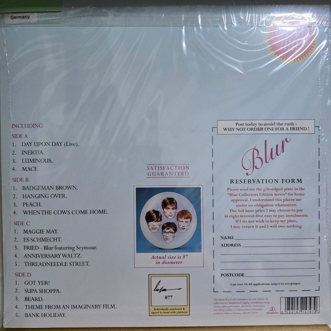 Blur-The Special Collectors Edition (RSD) (Category: Vinyls) located in Taguig. Submitted by Kapitan_Plaka (Listing ID 1330832321, Image 2). Description: sealed/brand new RSD individually number & signed by hand with platinum.