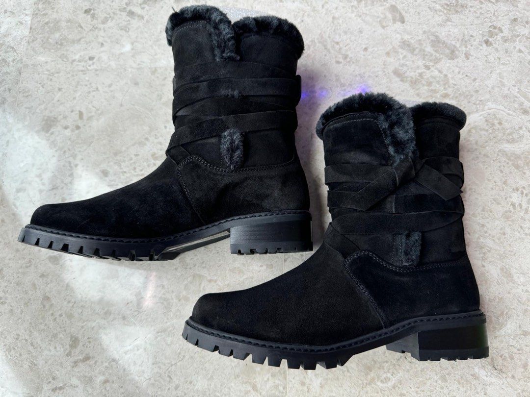 Brand new Faux Fur boots Stuart Weitzman Women s Fashion Footwear Boots on Carousell