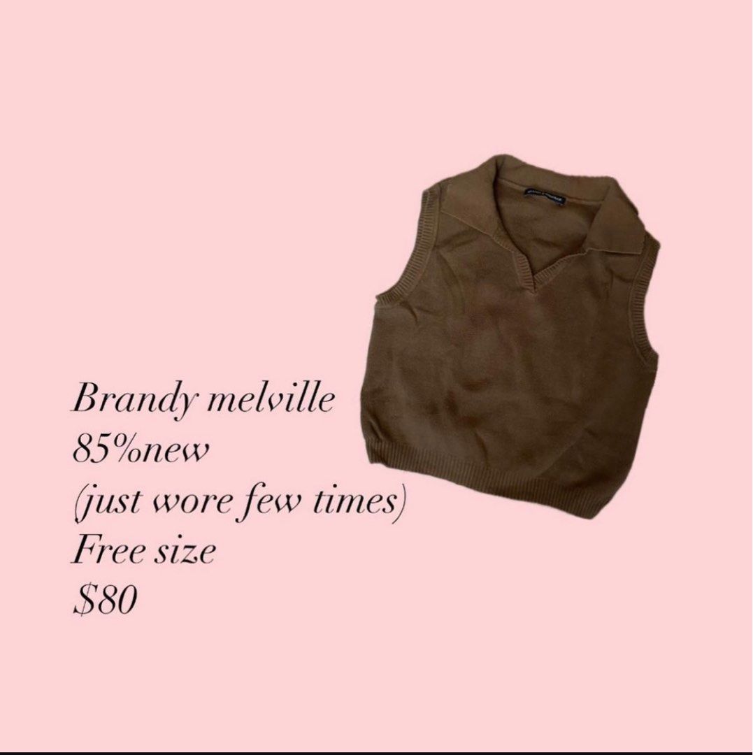 Brandy melville brown top, 女裝, 上衣, 背心 Carousell