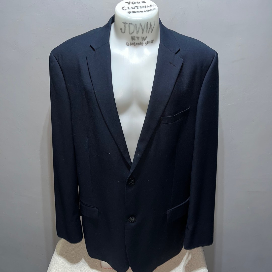 CARAVELLI ITALY BLAZER DARK NAVY POLYSTER VISCOSE COAT SIZE 44 MEN S XL 2XL 100 LEGIT Men s Fashion Coats Jackets and Outerwear on Carousell