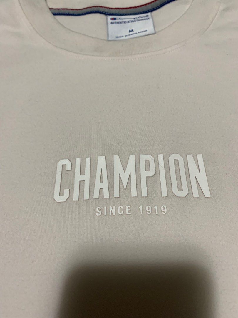 Champion Tee (Category: Tshirts & Polo Shirts ) located in Baguio. Submitted by 25thlu (Listing ID 1330833926, Image 2). Description: Champion Tee Pink Authentic Size M Like Rubberized Print 10/10 BNEW .