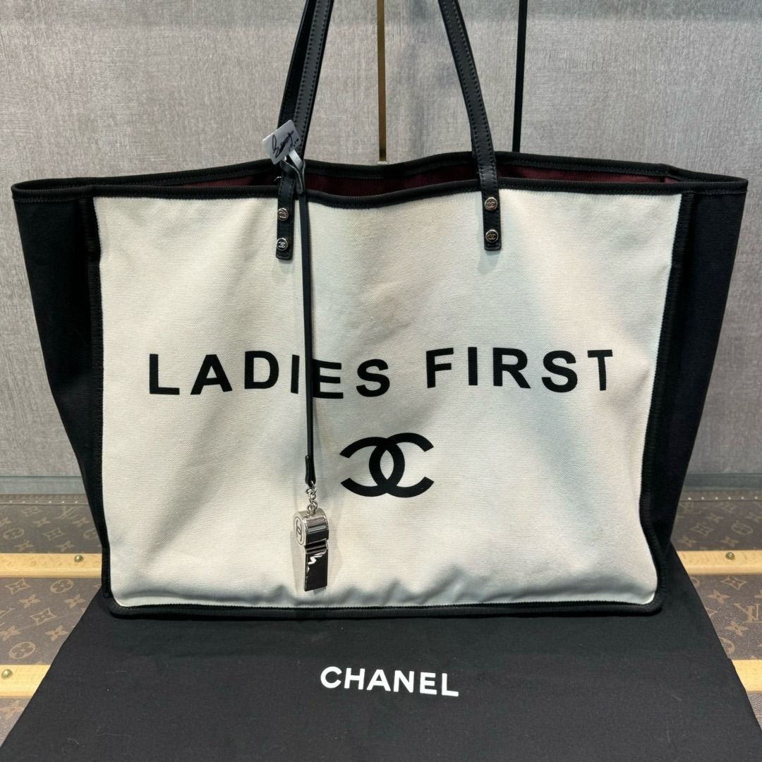 Chanel Ladies First Tote Bag in Black and White