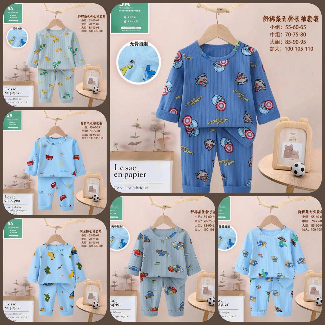 CLEARANCE Kids pyjamas boy and girl sleepwear two piece set Babies Kids Babies Kids Fashion on Carousell