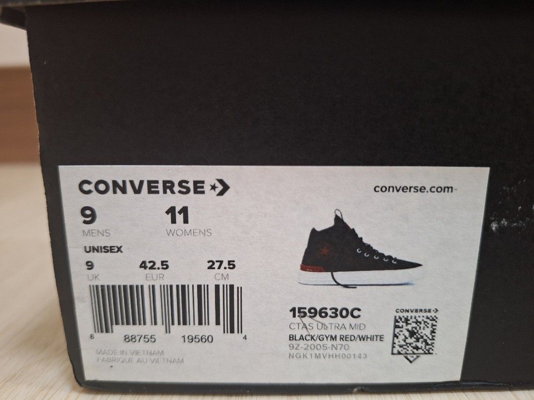 Converse Unisex black red white High Cut shoes Men s Fashion Footwear Sneakers on Carousell