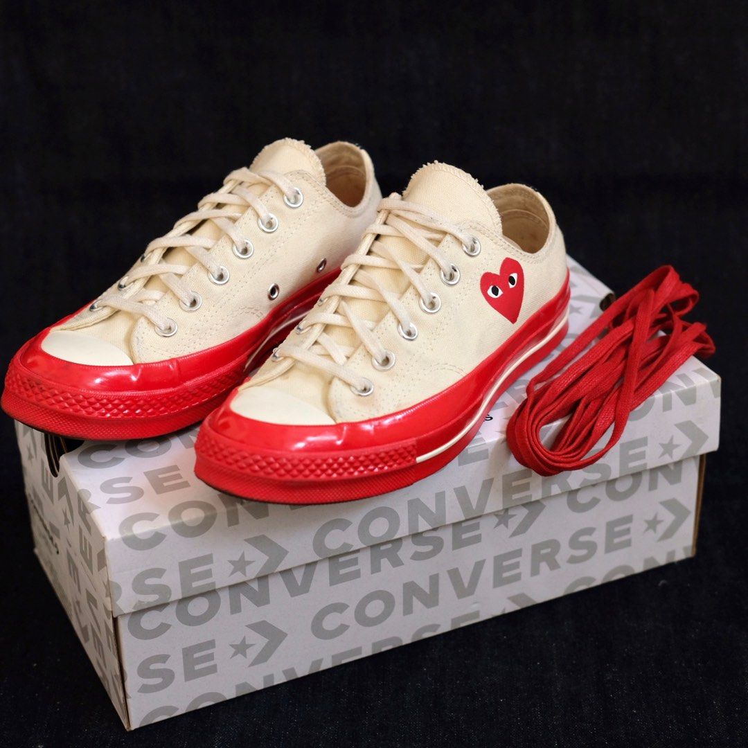 Converse x Comme Des Garcons CDG, Fesyen Pria, Sepatu Sneakers