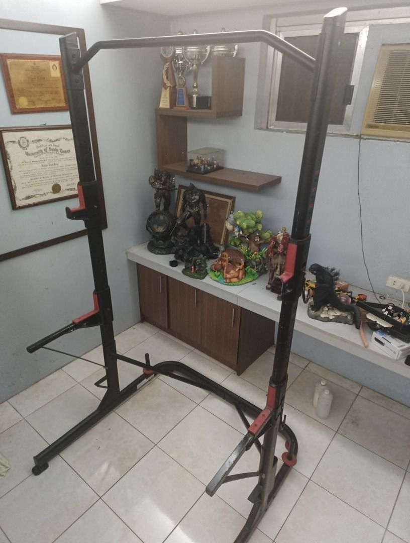 Decathlon Rack 500 Pull Up Station (Category: Cardio & Fitness Machines) located in Quezon City. Submitted by b.it.toys (Listing ID 1330821119, Image 2). Description: Used. Placed indoor only. Modified lower brackets for longer catch (shown) What you see is what you get. If you want to inspect item, you may check in Novaliches, QC Pickup in Novaliches, QC Buyer to book for courier pickup Payment is CASH, PNB, BDO, BPI, Gcash LAST PRICE. Pickup in
