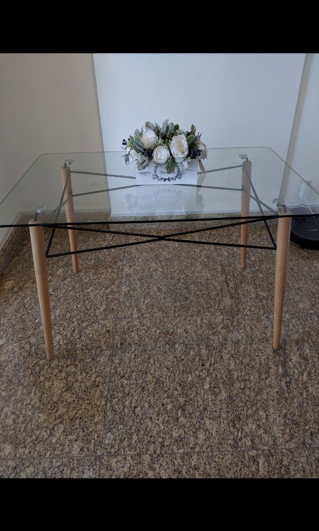 Dining Table Set (Category: Tables & Sets) located in Singapore. Submitted by faobby (Listing ID 1330798952, Image 3). Description: Hideki replica Dining table with set of 4 chairs. Great condition. Set for SGD 490. If you want to buy only the table - SGD 380 and only the set of 4 chairs - SGD 160. Pickup from Grange Road..