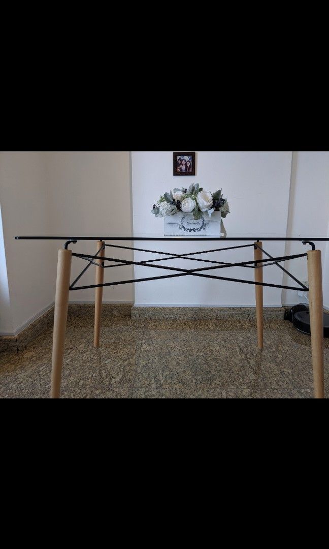 Dining Table Set (Category: Tables & Sets) located in Singapore. Submitted by faobby (Listing ID 1330798952, Image 2). Description: Hideki replica Dining table with set of 4 chairs. Great condition. Set for SGD 490. If you want to buy only the table - SGD 380 and only the set of 4 chairs - SGD 160. Pickup from Grange Road..