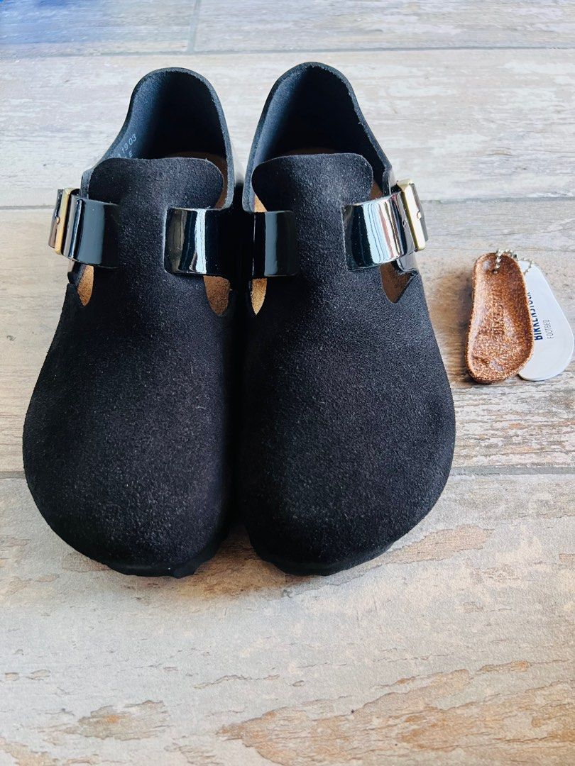 EU 35, Birkenstock, London, Matt Shiny black, 女裝, 鞋, 平底鞋