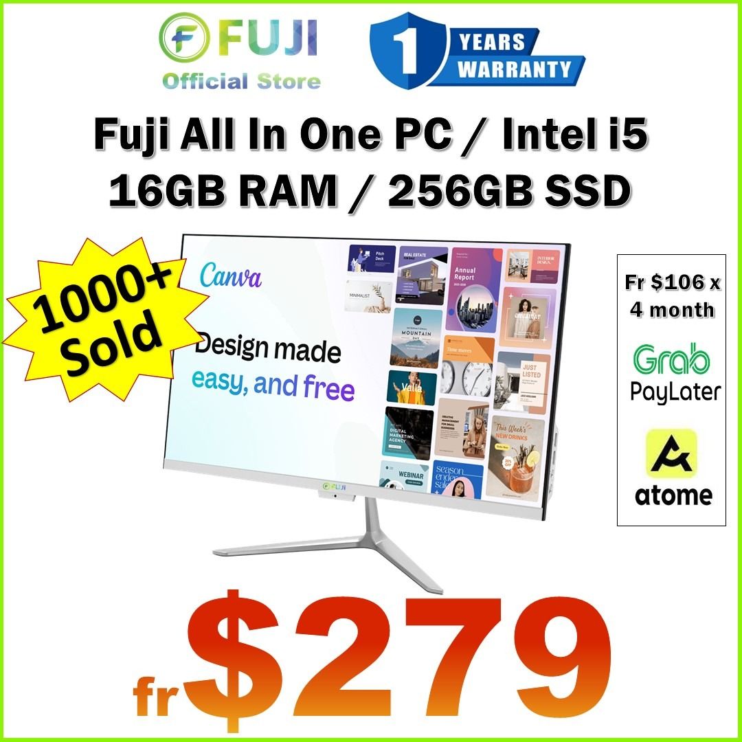 Fuji All In One Desktop PC - Intel I5 Desktop PC - 16GB RAM + 512GB ...