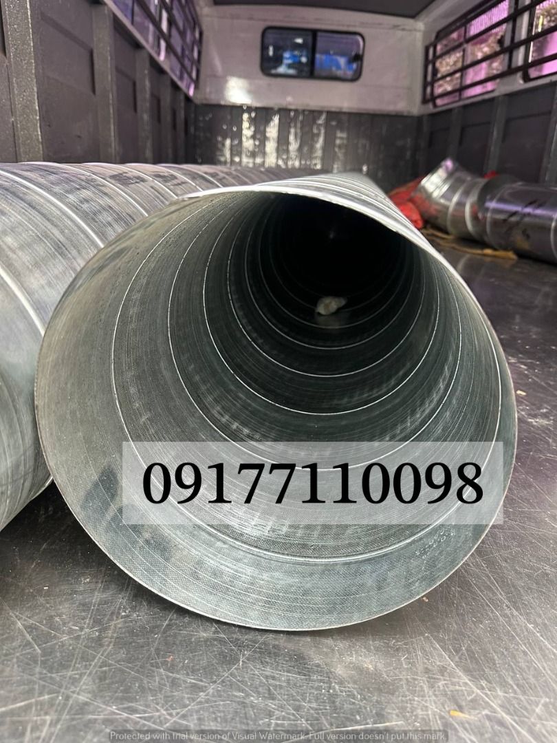 Galvanized Spiral Duct Pipe (Category: Construction & Building Materials) located in Manila. Submitted by joeyroque09 (Listing ID 1330770146, Image 2). Description: Item: Spiral Duct Specs: 10” x 4mtrs x 0.5mm Qty: 2 pcs Price: 4,256/pc .