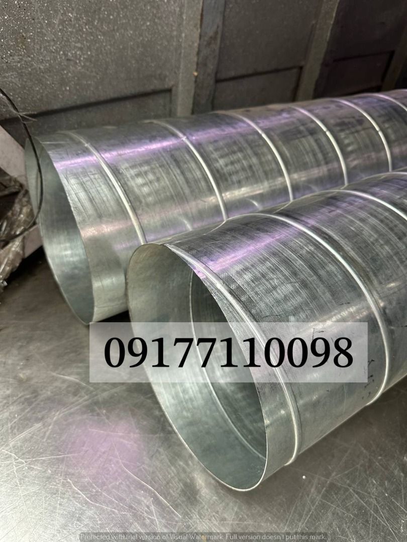 Galvanized Spiral Duct Pipe (Category: Construction & Building Materials) located in Manila. Submitted by joeyroque09 (Listing ID 1330770146, Image 3). Description: Item: Spiral Duct Specs: 10” x 4mtrs x 0.5mm Qty: 2 pcs Price: 4,256/pc .