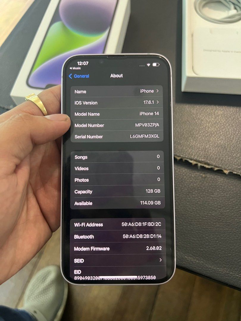 Iphone 14 128gb fu (Category: iPhone 14 Series) located in Quezon City. Submitted by tyler8. (Listing ID 1330757495, Image 2). Description: For sale! “Strictly no photo grabbing! “ Iphone 14 128gb Factory unlocked -26,500 Open for swap (Ios) Under apple warranty No issue at all 97% battery health Unit comes with box, type c cord & casing. For meetup: Around Marikina nearby- Gateway cubao area. .