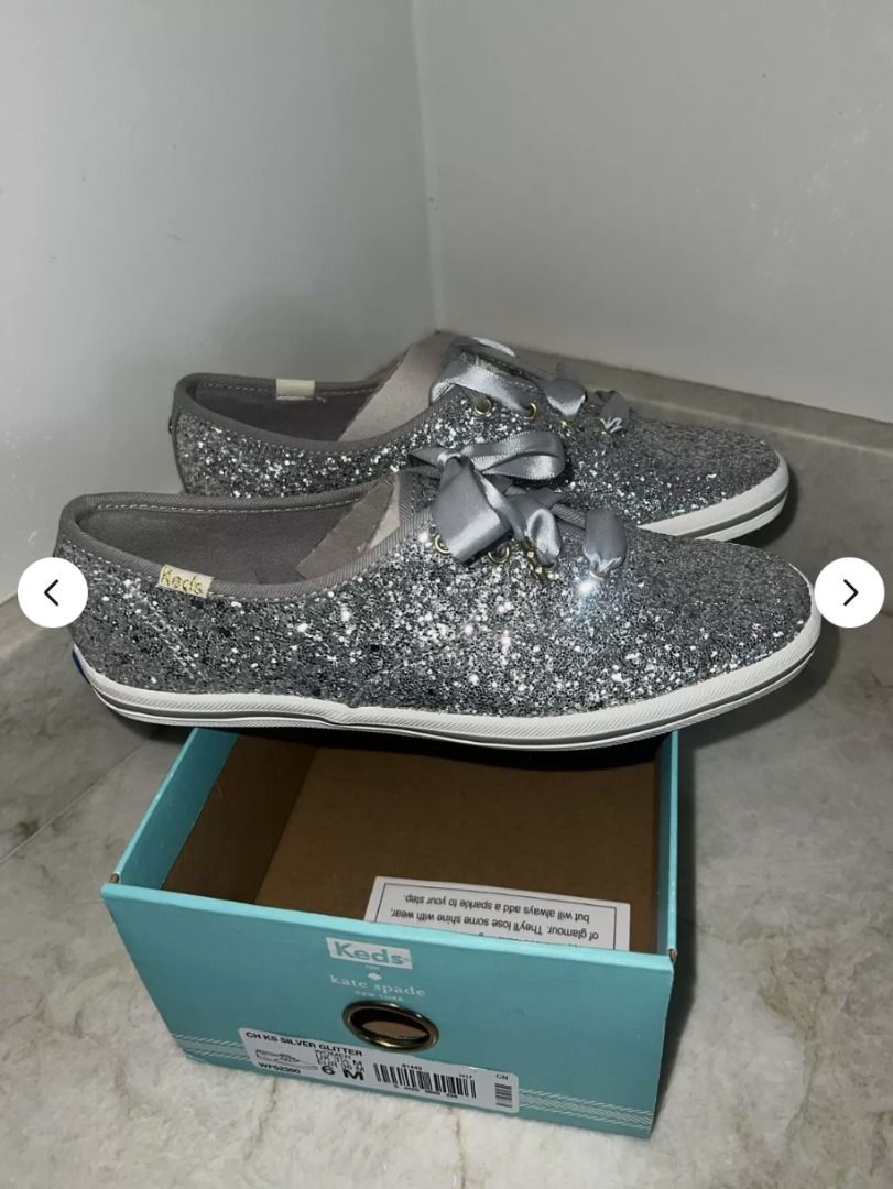 Keds Kate Silver Keds Women's Silver Glitter Keds Sparkle