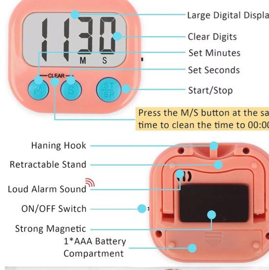 Kitchen timer (Category: Other Kitchenware & Tableware) located in Singapore. Submitted by siskin (Listing ID 1330800797, Image 2). Description: Brand new. Buy more so that u can benefit too. Item comes with battery too. Fyi, Shoppee price is $2.30. .