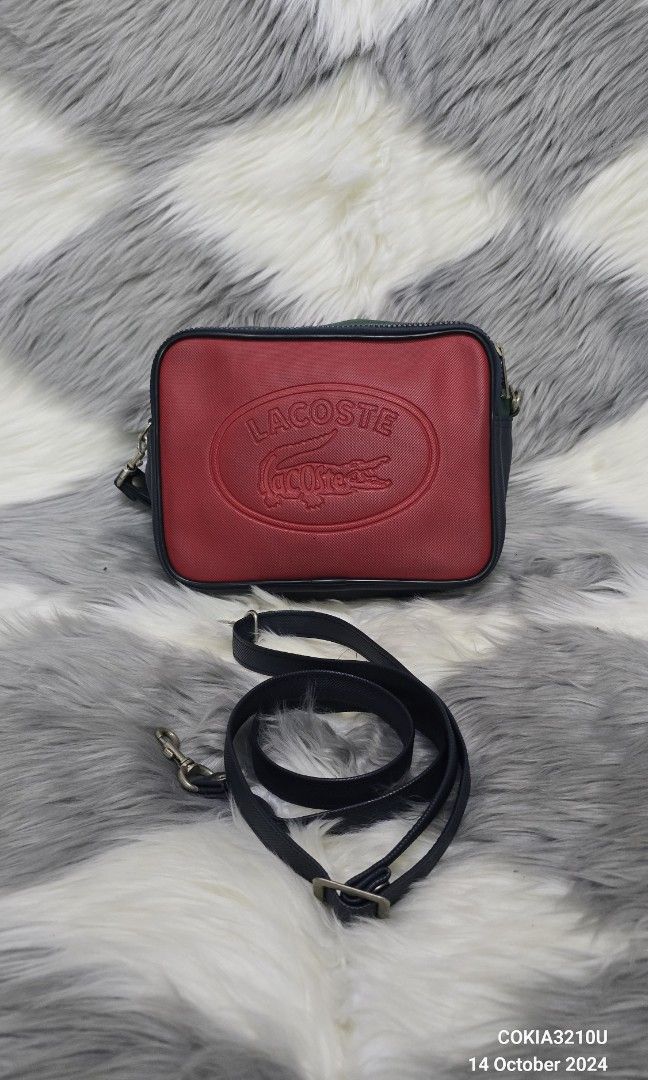 Lacoste 2in1 clutch sling bag tri color