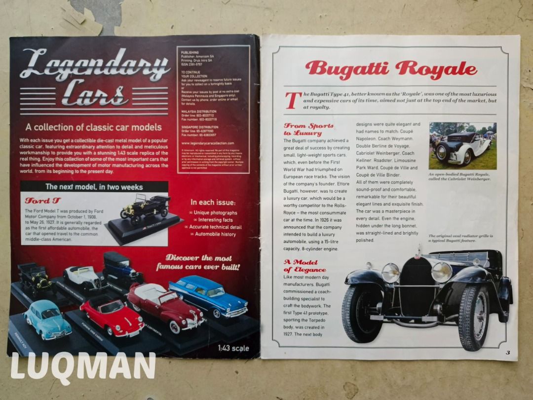 Majalah Legendary Cars #13 A collection of classic car models Bugatti ...