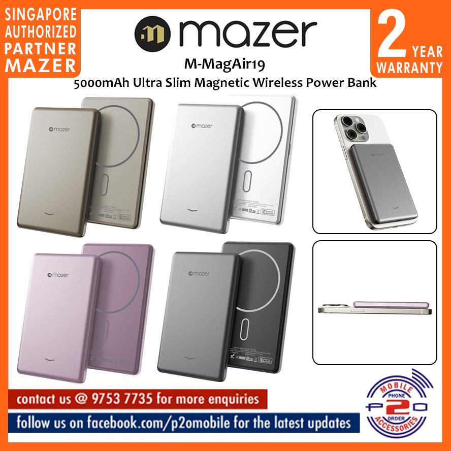 Mazer MMagAir19 5000mAh Ultra Slim 15W USBC PD20W Wireless
