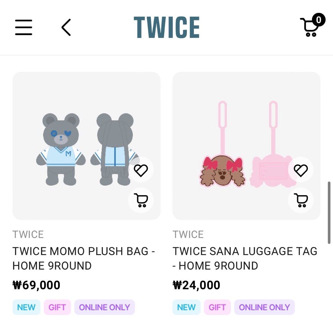 TWICE HOME9ROUND モモ PLUSH BAG 9Pcs/Set Cute Korean Twice