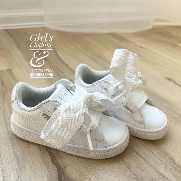 Original PUMA Unisex Child Roma Heart Patent Sneaker Babies Kids Babies Kids Fashion on Carousell