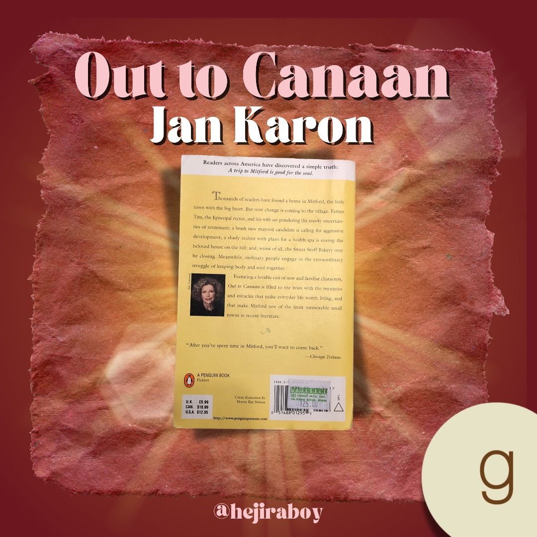 Out to Canaan - Jan Karon, Hobbies & Toys, Books & Magazines, Fiction ...