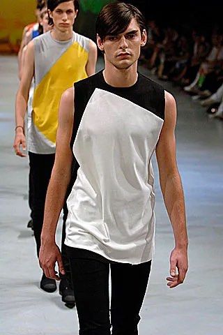 Raf Simons SS07 Color-blocked Tank Top (Category: Tshirts & Polo Shirts ) located in Manila. Submitted by insidethreads_ (Listing ID 1330778002, Image 1). Description: Tagged size: 48 (Fits S-M) Measurements (Inches) Width: 19 Length: 29.5 Sleeves: 14.5 Shoulder: 13 Condition: 8.5/10 Made in: Turkey Material: 100% Cotton.