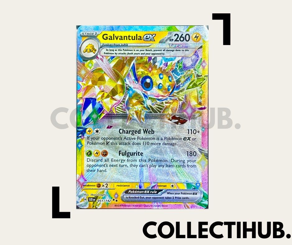 READY STOCK) Pokemon Galvantula ex - 051/142 Ultra rare, Hobbies & Toys,  Toys & Games on Carousell
