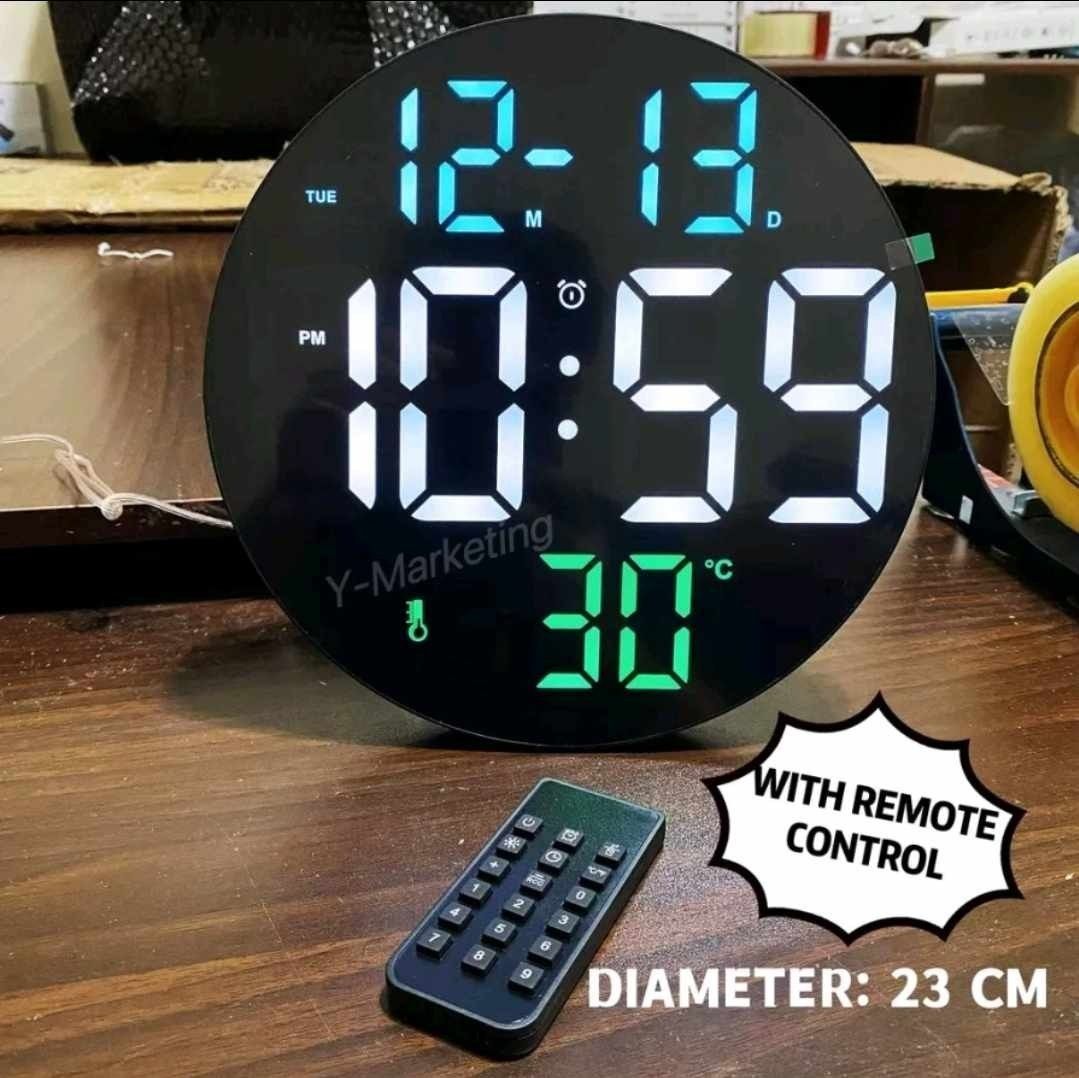 Round Digital Alarm Clock Wall Hang or Display Stand (Category: Clocks) located in Manila. Submitted by sdfsolutions (Listing ID 1330844131, Image 1). Description: ✔️ LARGE DISPLAY DIGITS ✅ REMOTE CONTROL ✅ 4 LEVEL ADJUSTABLE BRIGHTNESS ✅ Can 2 Different Alarm Time. ✅ WIRE LENGHT: 300CM (UPGRADED) ✅ Back up memory Time (No Need to Reset Time Again) ✅ WALL HANG OR DISPLAY STAND Tags: Wall stand desk stand wall clock .