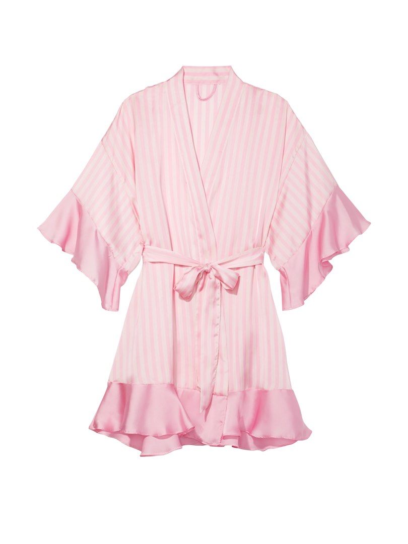 Victoria's secret pink satin robe sale