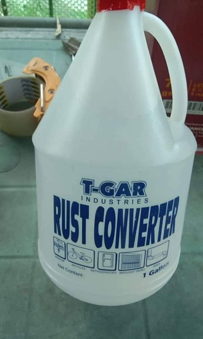 Rust Converter (Category: Construction Tools & Equipment) located in Caloocan City. Submitted by 5veezonlineshoppe (Listing ID 1330796949, Image 1). Description: RUST CONVERTER RUST REMOVER 100% Trusted Brand ✅wholesale ✅retail for gallon available Sizes Gallon , liter , 500ml , 385ml, 250ml Other product Muriatic acid , liquid sosa, concrete neutralizer , bleach , alcohol ..