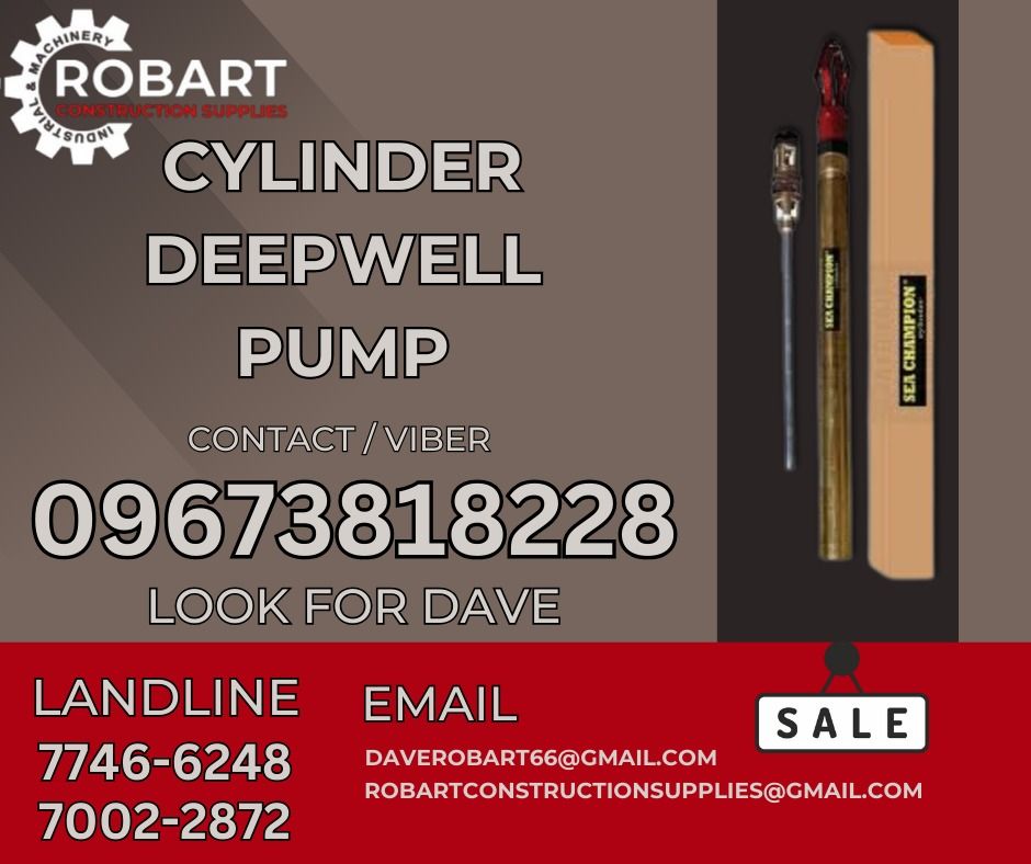 SEA CHAMPION CYLINDER DEEPWELL PUMP (Category: Industrial Equipment) located in Manila. Submitted by gabo. (Listing ID 1330789999, Image 1). Description: 𝑹𝑶𝑩𝑨𝑹𝑻 𝑪𝑶𝑵𝑺𝑻𝑹𝑼𝑪𝑻𝑰𝑶𝑵 𝑺𝑼𝑷𝑷𝑳𝑰𝑬𝑺 Office Address: 1405 Yuseco St. Sta Cruz Manila SEND US MESSAGE FOR INQUIRIES ‼️ ‼️ Tm - (0 9 6 7 - 3 8 1 - 8 2 2 8) Glb - (0 9 6 6 - 8 2 7 - 6 0 4 1) Vbr - (𝟢 𝟫 6 𝟩 - 3 8 1 - 8 2 2 8) Lndln: (𝟩 𝟩 𝟦 𝟨 - 𝟨 𝟤 𝟦 𝟪) / (𝟩 𝟢 𝟢 𝟤 - �