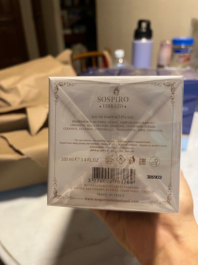 Sospiro Vibrato 100ml, Beauty & Personal Care, Fragrance