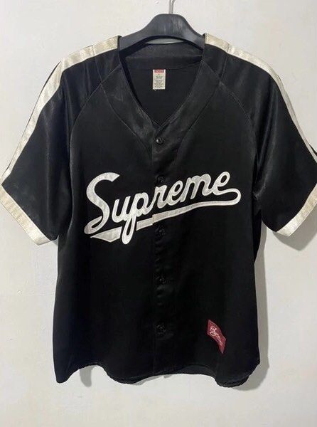 Supreme satin baseball jersey justin bieber