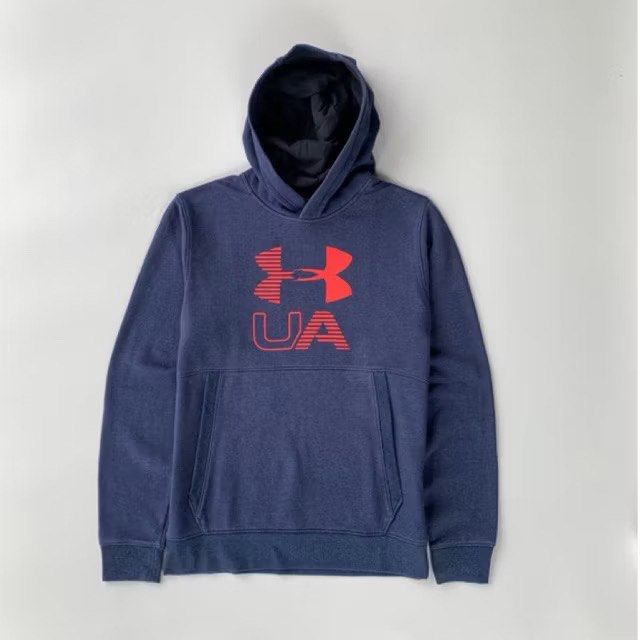 SWETSHIRT HOODIE UNDER ARMOR, Fesyen Pria, Pakaian Atasan di