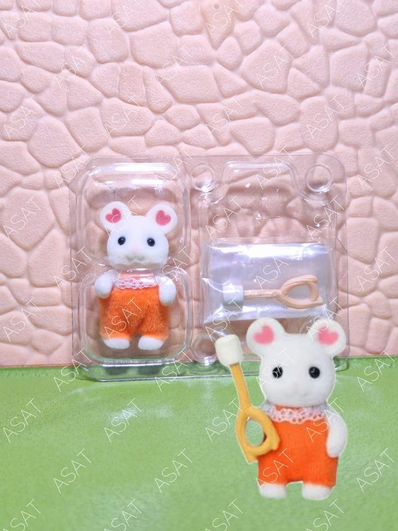 Sylvanian Families Marshmallow Mouse Baby (Category: Designer & Blind Box Toys) located in Valenzuela. Submitted by allsortsathings.mnl (Listing ID 1330706672, Image 1). Description: FOR SALE! BRAND NEW AUTHENTIC Sylvanian Families Marshmallow Mouse LOC: Metro Manila MOP: Gcash.
