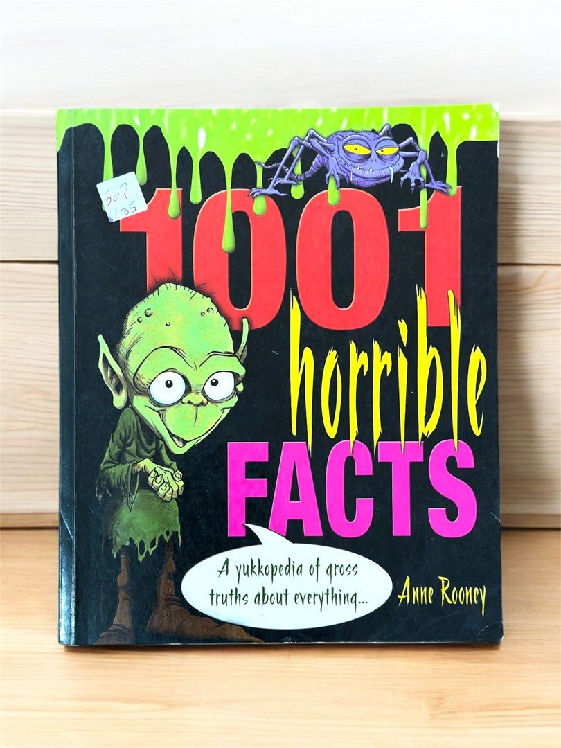 1001 horrible facts (Category: Storybooks) located in Tacloban City. Submitted by dreadhead (Listing ID 1330931479, Image 1). Description: 1001 Horrible Facts Awesome book full of macabre and ghoulish facts. Although it would seem from the layout to be for kids, I wouldn’t advise it (too gruesome). Maybe it would be ok for teens. Comment mine/M on the picture below.. ✅285php only Paperback Condition: EUC.