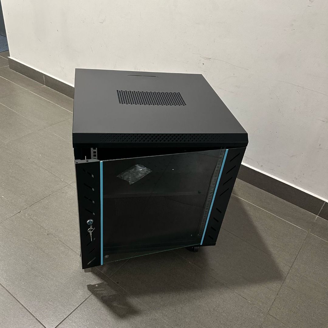 12U Server AV rack CCTV IT mobile with glass door, Computers