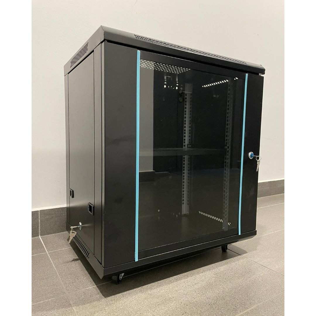 12U Server AV rack CCTV IT mobile with glass door, Computers