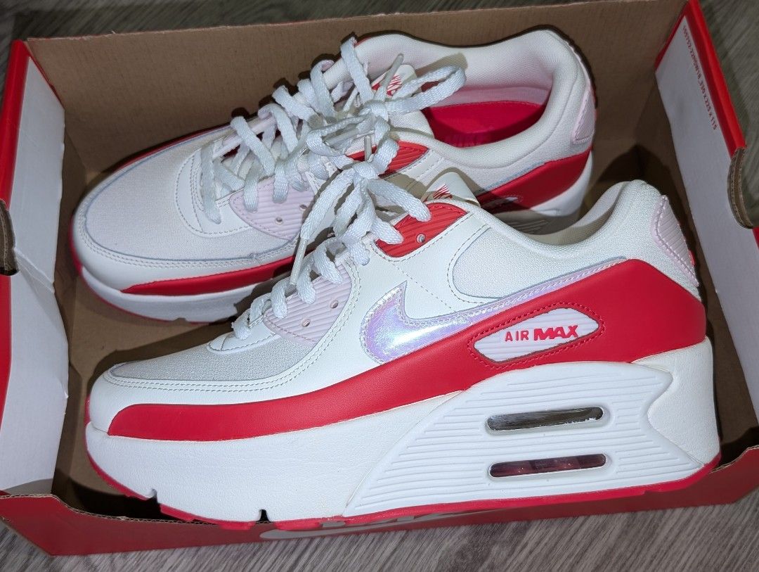 FREE COURIER DELIVERY BRAND NEW NIKE AIR MAX 90 LV8 PLATFORM HEELS SHOES ULTRA COMFORTABLE AND LIGHTWEIGHT SIZE 9 UK 6.5