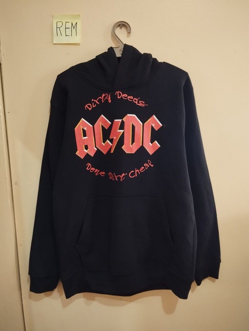 AC DC Dirty Deeds Done Dirt Cheap Pullover Hoodie Men s Fashion Tops Sets Hoodies on Carousell