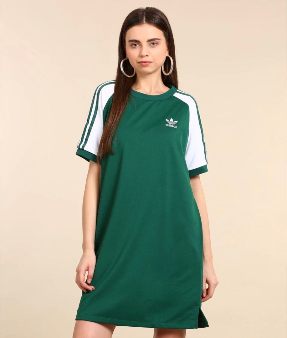 Green and white adidas dress top