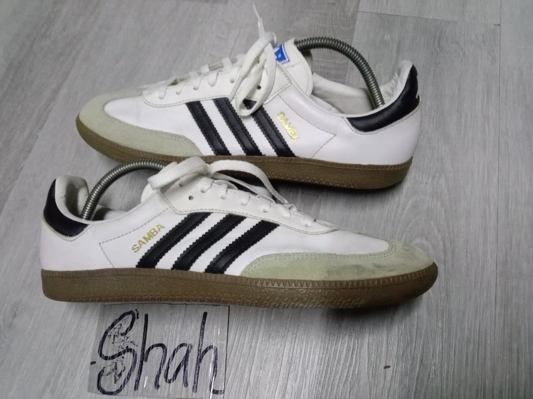adidas gazelle silver green womens adidas Germany Samba 125th Anniversary Indoor Soccer Shoes (Cloud White/Off White/Almost Yellow) main image 0